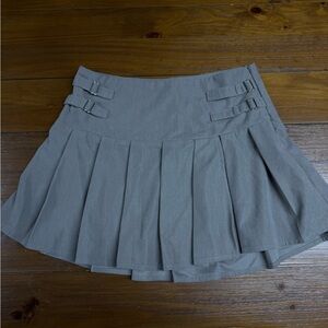Gray Pleated Women's Skirt